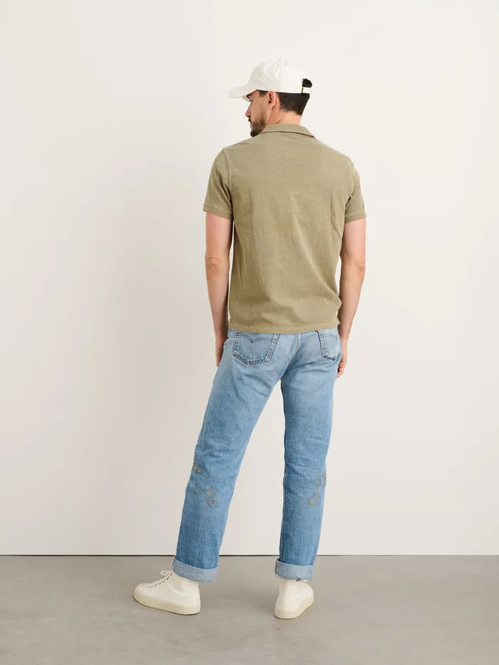 Men Alex Mill Tees Polos Vintage Wash Polo Bay Leaf