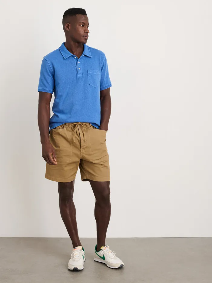 Men Alex Mill Tees Polos Vintage Wash Polo Washed Cobalt