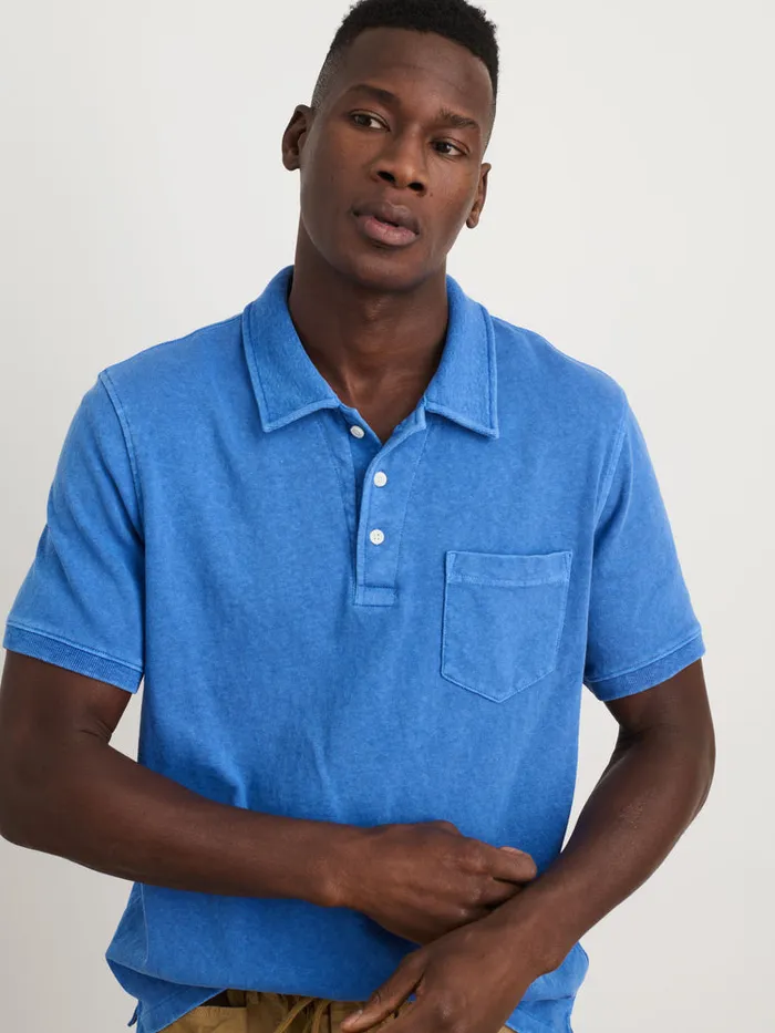 Men Alex Mill Tees Polos Vintage Wash Polo Washed Cobalt