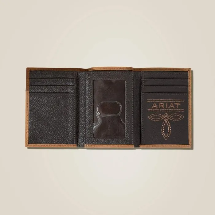 Men Bags and Wallets Ariat Addison Trifold Wallet Brown Men Bags and Wallets Ariat Addison Trifold Wallet Brown