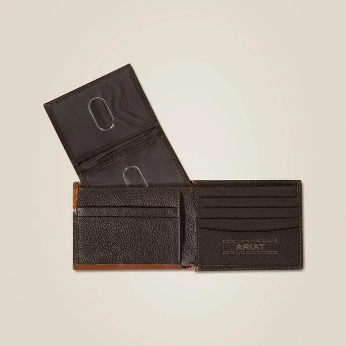 Men Bags and Wallets Ariat Braided Trim Bifold Wallet Brown Men Bags and Wallets Ariat Braided Trim Bifold Wallet Brown