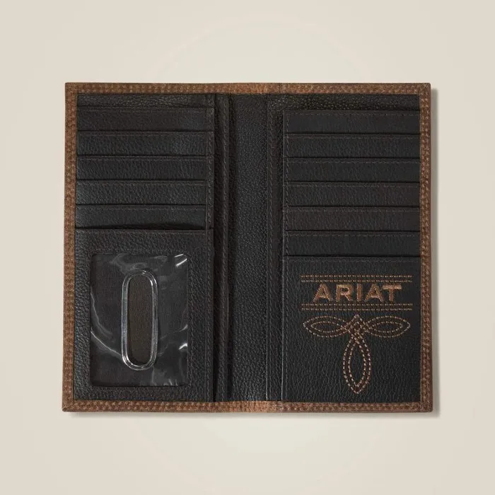 Men Bags and Wallets Ariat Pebble Leather Rodeo Wallet Brown Men Bags and Wallets Ariat Pebble Leather Rodeo Wallet Brown