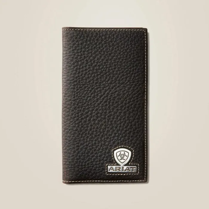 Men Bags and Wallets Ariat Rodeo Wallet Stacked Logo Brown Rowdy