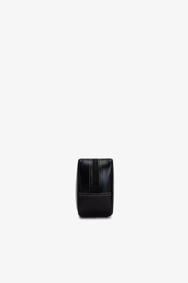 Men Bags Fred Perry Box Leather Wash Bag Black