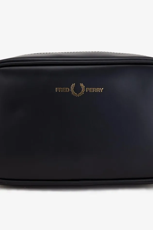 Men Bags Fred Perry Box Leather Wash Bag Black