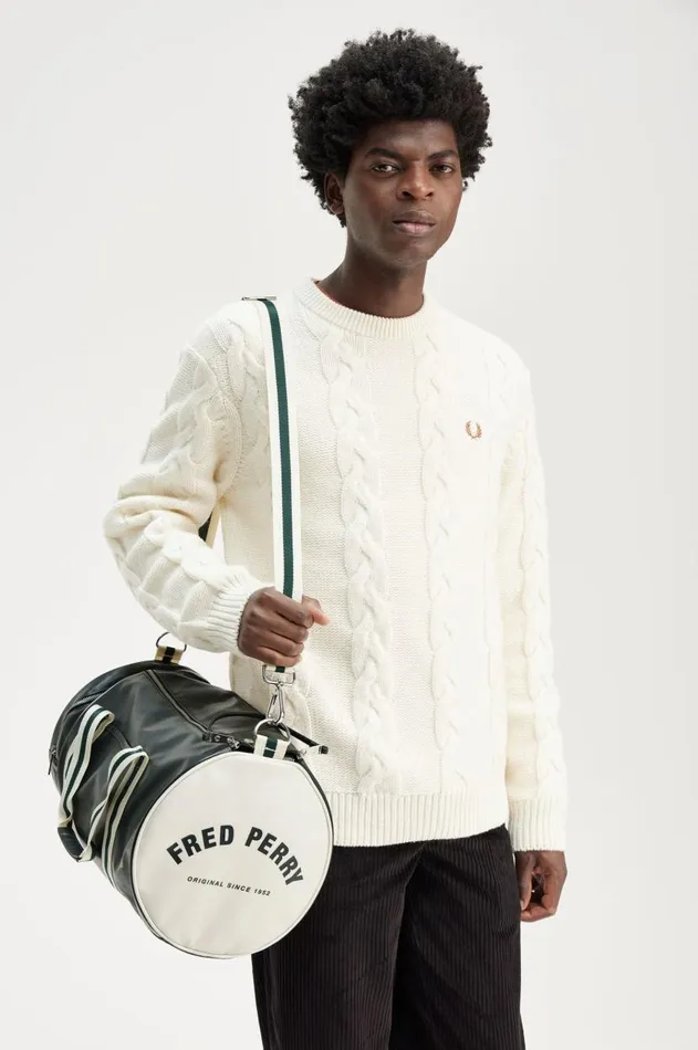 Men Bags Fred Perry Classic Barrel Bag Night Greenecru