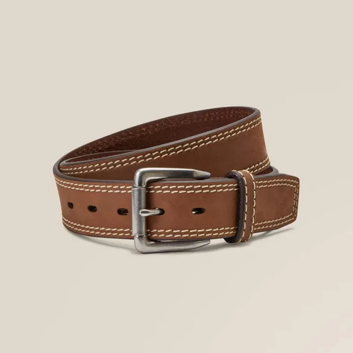 Men Belts Ariat Double Stitch Belt Brown