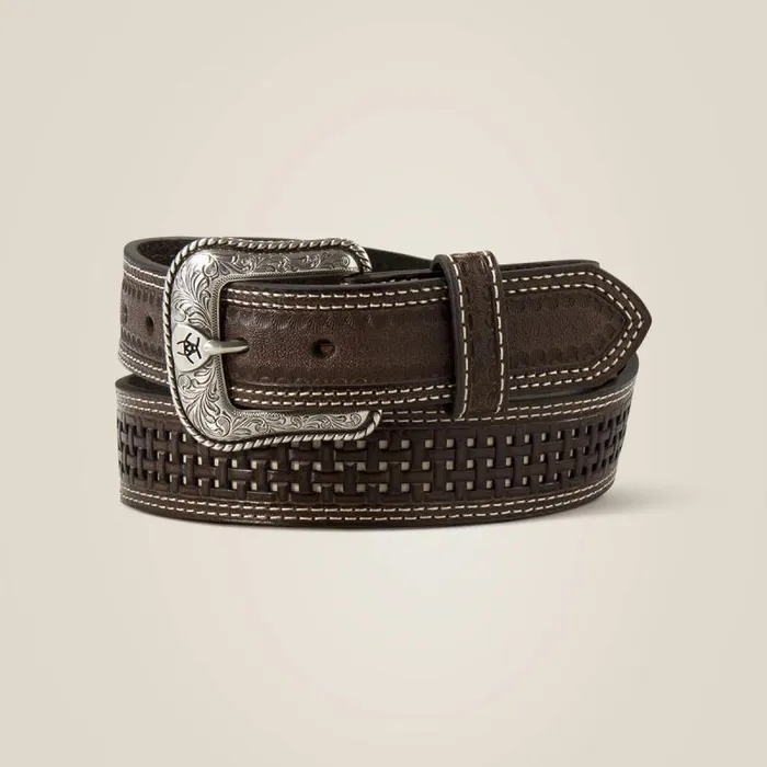 Men Belts Ariat Lattice Belt Brown