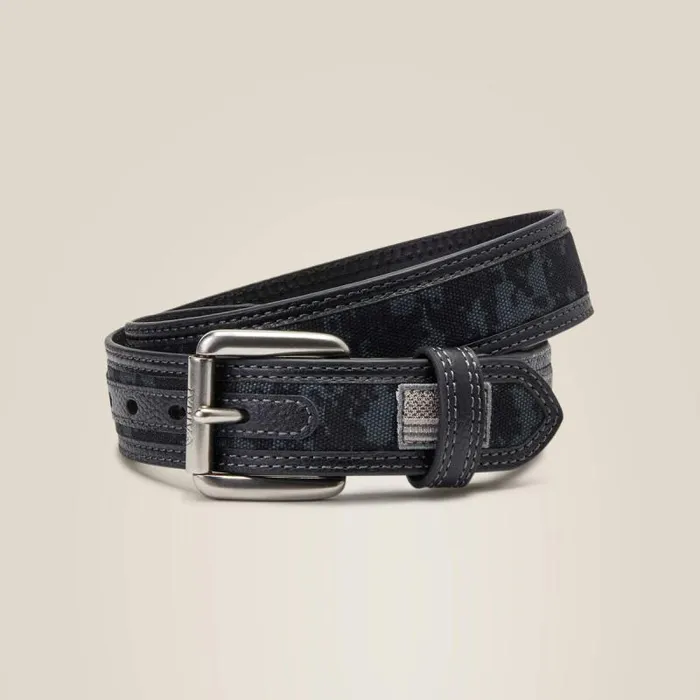Men Belts Ariat Patriot Camo Flag Patch Belt Black