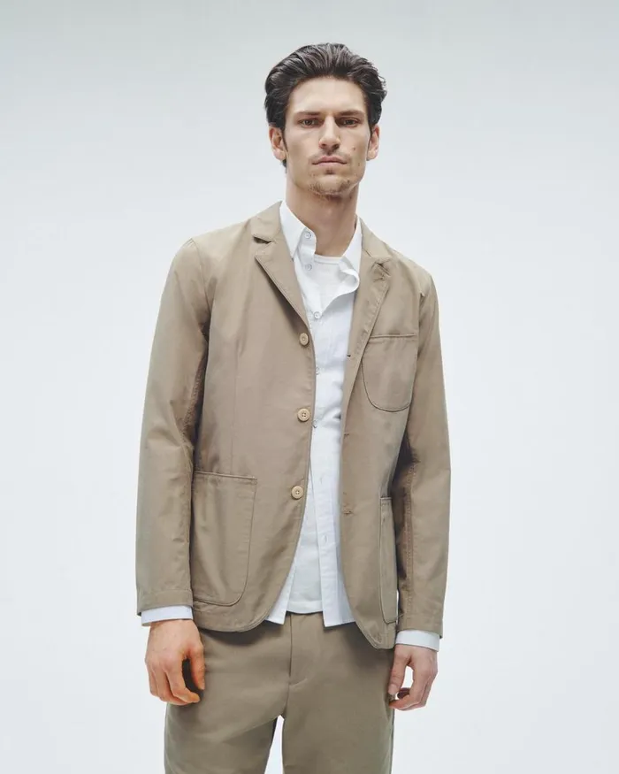 Men Blazers Rag 038 Bone Anderson Cotton Nylon Blazer Dark Taupe