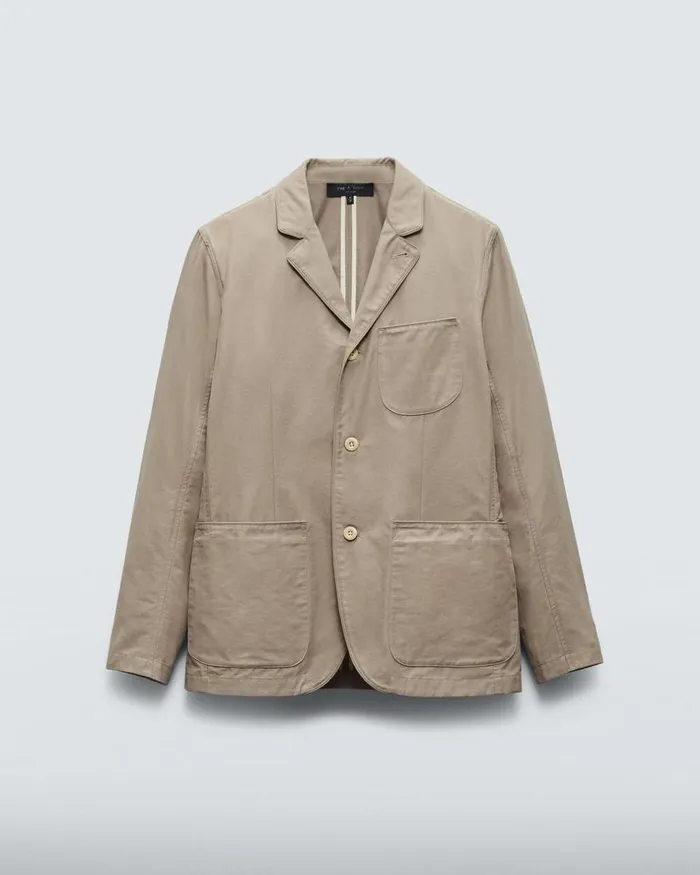 Men Blazers Rag 038 Bone Anderson Cotton Nylon Blazer Dark Taupe