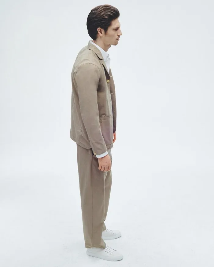 Men Blazers Rag 038 Bone Anderson Cotton Nylon Blazer Dark Taupe