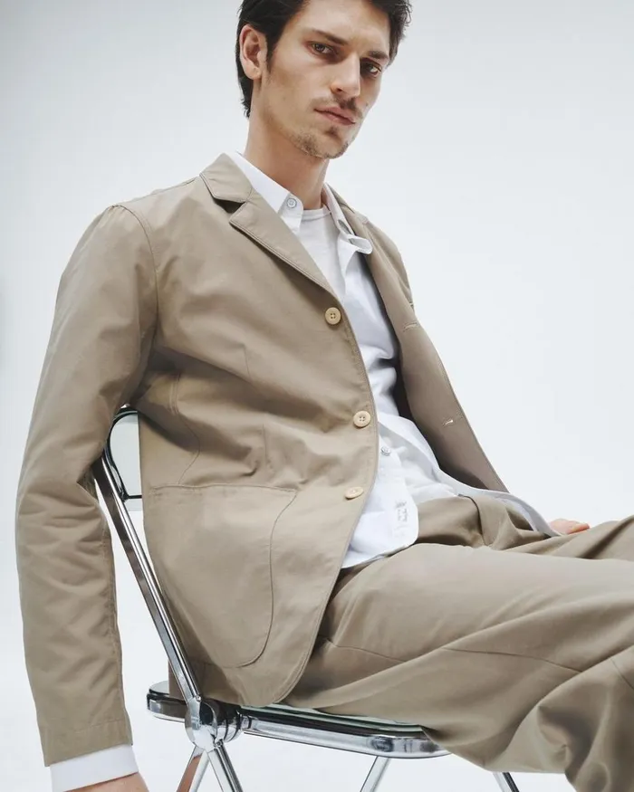 Men Blazers Rag 038 Bone Anderson Cotton Nylon Blazer Dark Taupe