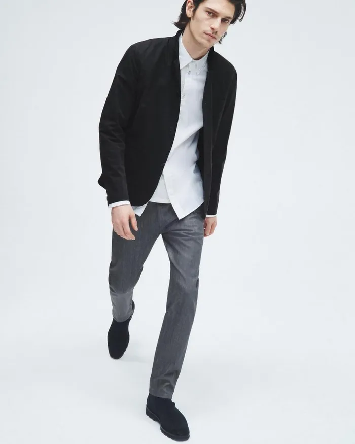 Men Blazers Rag 038 Bone Prospect Peached Cotton Blazer Black