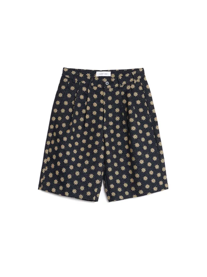 Men Buck Flower Tailored Shorts Maritime Blue Sister Jane Trousers