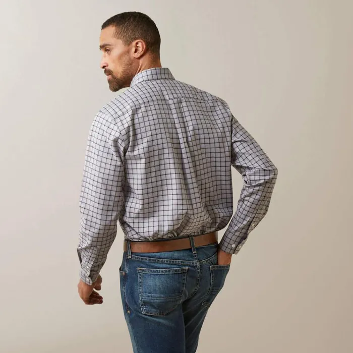 Men Button Down Shirts Ariat Clement Shirt Grey Check Men Button Down Shirts Ariat Clement Shirt Grey Check