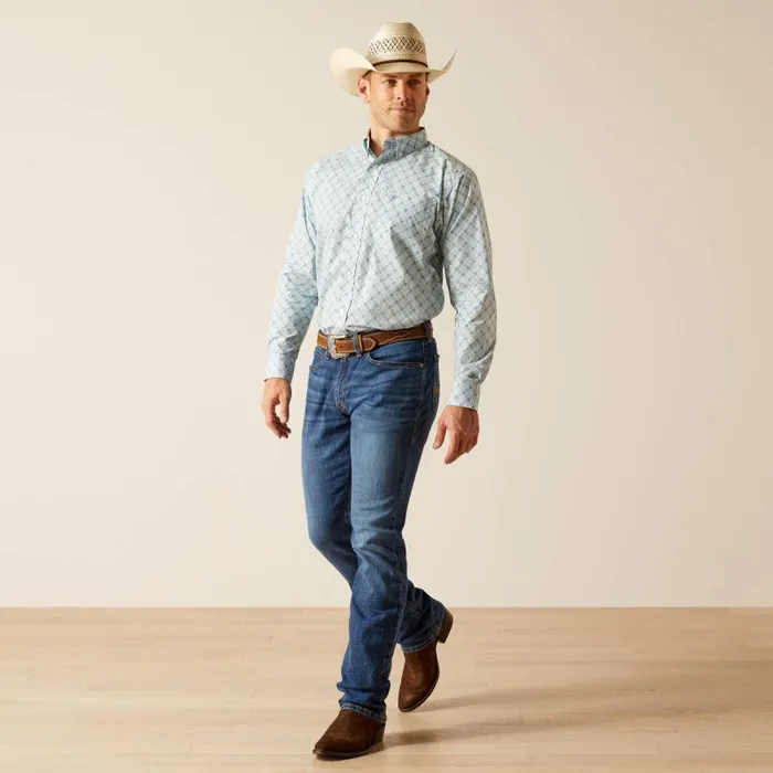 Men Button Down Shirts Ariat Eamon Classic Fit Shirt Blue Heaven Men Button Down Shirts Ariat Eamon Classic Fit Shirt Blue Heaven