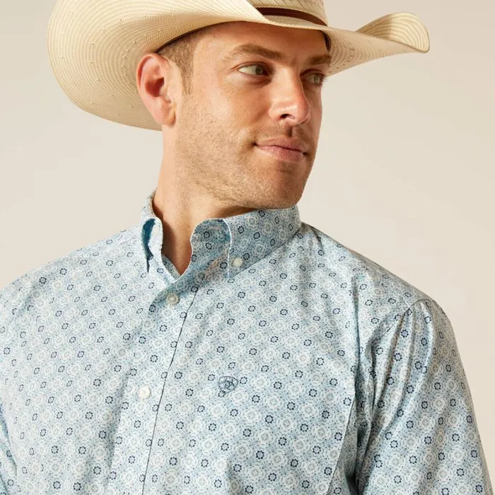 Men Button Down Shirts Ariat Eamon Classic Fit Shirt Blue Heaven Men Button Down Shirts Ariat Eamon Classic Fit Shirt Blue Heaven