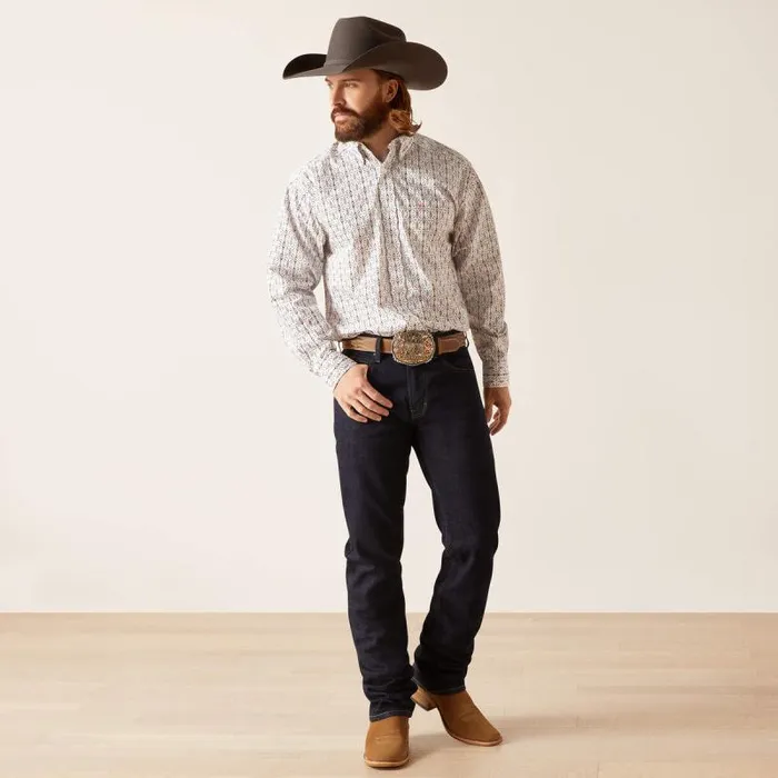 Men Button Down Shirts Ariat Edgar Classic Fit Shirt White Men Button Down Shirts Ariat Edgar Classic Fit Shirt White