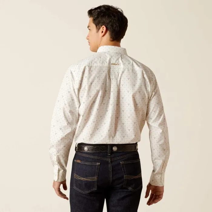 Men Button Down Shirts Ariat Edmond Classic Fit Shirt White