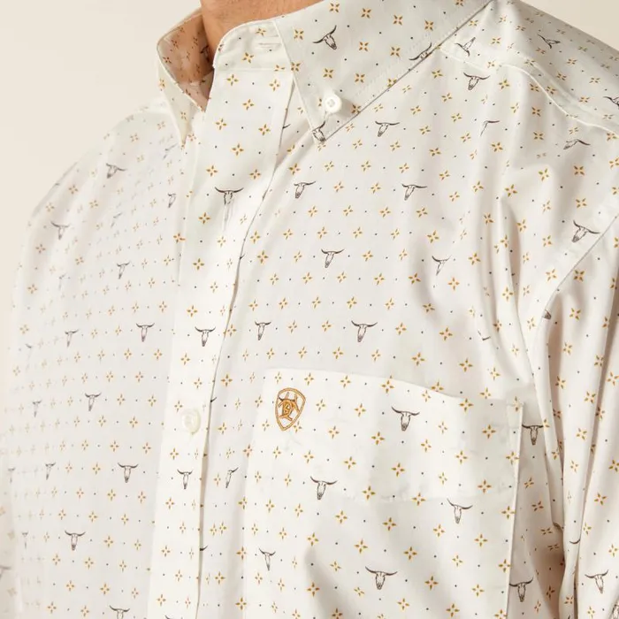 Men Button Down Shirts Ariat Edmond Classic Fit Shirt White