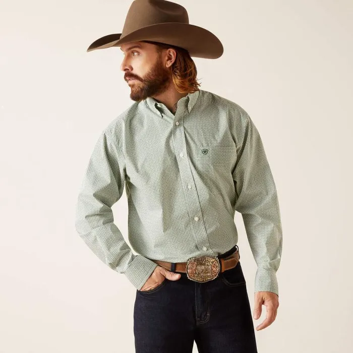 Men Button Down Shirts Ariat Edson Classic Fit Shirt White