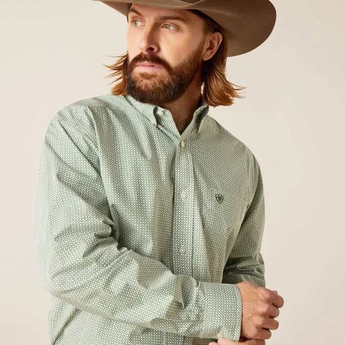 Men Button Down Shirts Ariat Edson Classic Fit Shirt White Men Button Down Shirts Ariat Edson Classic Fit Shirt White