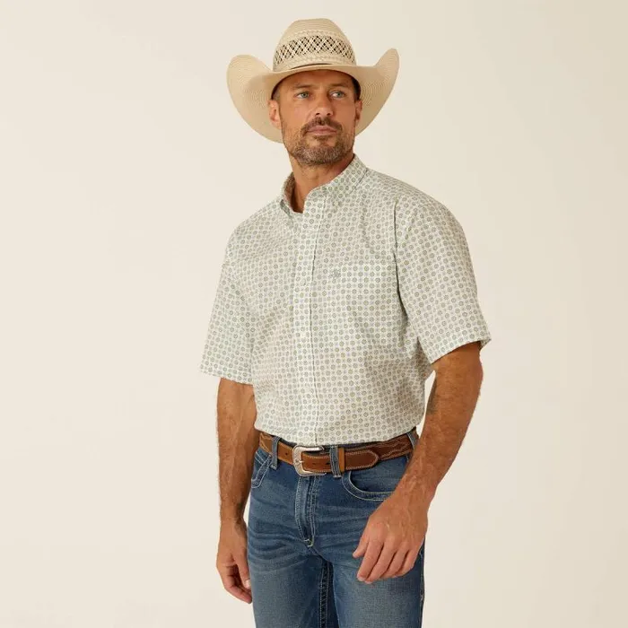 Men Button Down Shirts Ariat Eduardo Classic Fit Shirt Green
