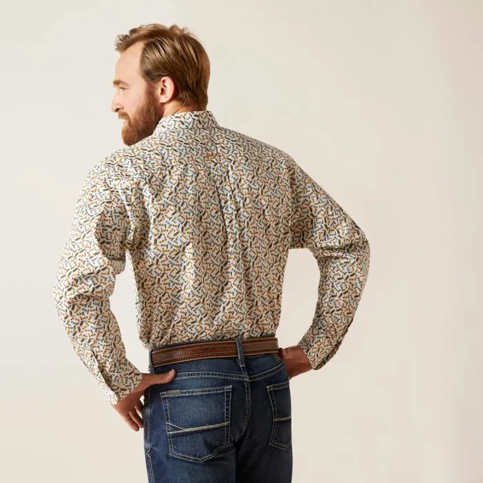 Men Button Down Shirts Ariat Gainor Classic Fit Shirt White Men Button Down Shirts Ariat Gainor Classic Fit Shirt White