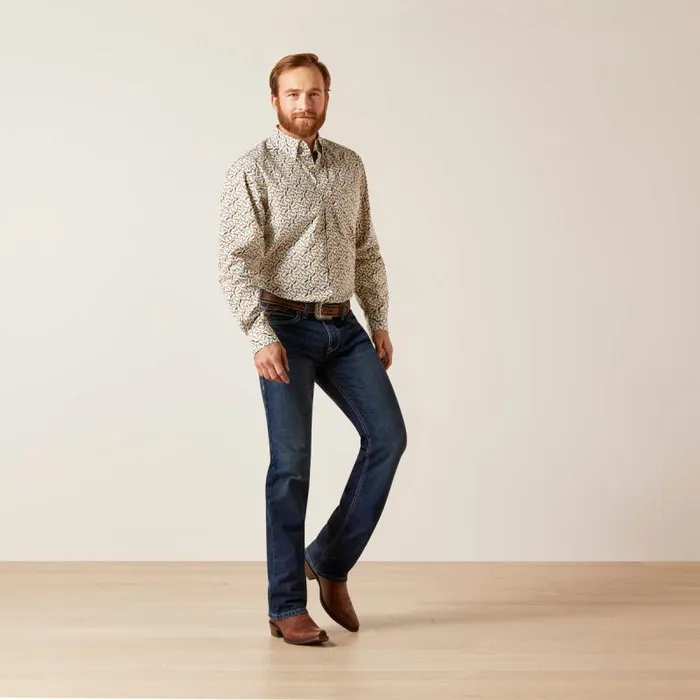 Men Button Down Shirts Ariat Gainor Classic Fit Shirt White Men Button Down Shirts Ariat Gainor Classic Fit Shirt White