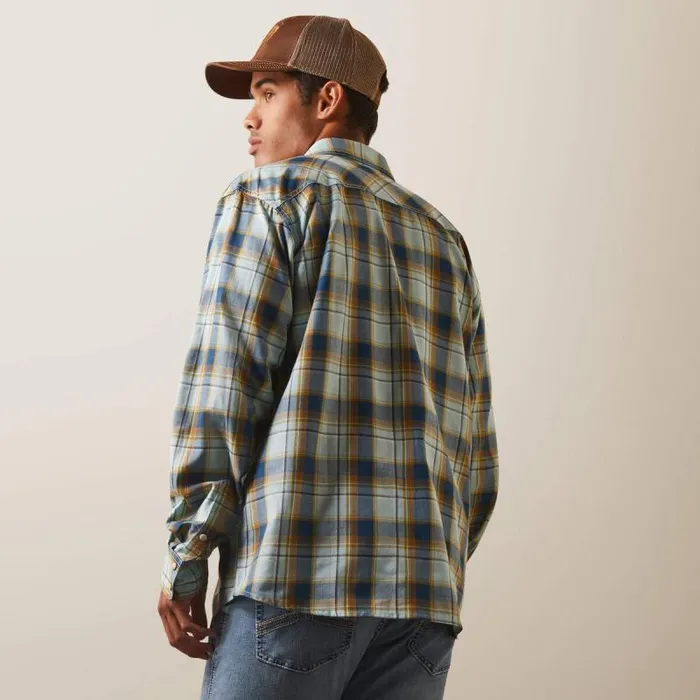 Men Button Down Shirts Ariat Habney Retro Fit Shirt Aquatic