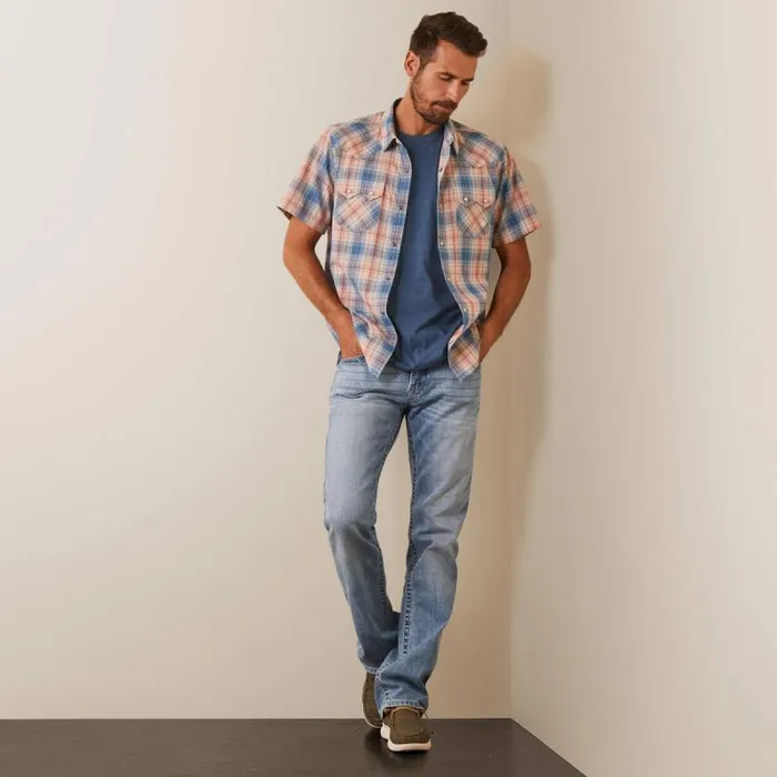 Men Button Down Shirts Ariat Hadrian Retro Fit Shirt Blue Heaven Men Button Down Shirts Ariat Hadrian Retro Fit Shirt Blue Heaven