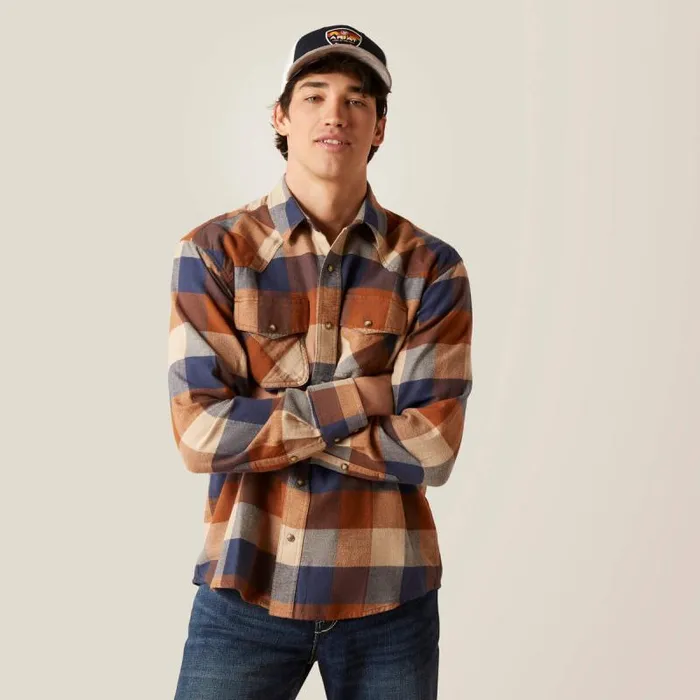 Men Button Down Shirts Ariat Haider Retro Fit Shirt Mohogany