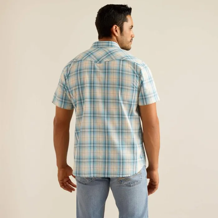 Men Button Down Shirts Ariat Harold Retro Fit Shirt Egret Men Button Down Shirts Ariat Harold Retro Fit Shirt Egret