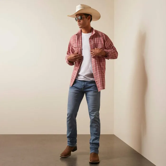 Men Button Down Shirts Ariat Hart Retro Fit Shirt White Asparagus Men Button Down Shirts Ariat Hart Retro Fit Shirt White Asparagus