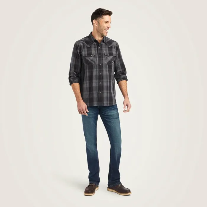 Men Button Down Shirts Ariat Herrold Retro Fit Shirt Black Men Button Down Shirts Ariat Herrold Retro Fit Shirt Black