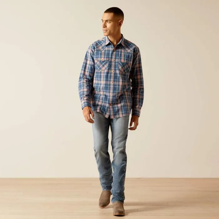 Men Button Down Shirts Ariat Hershy Retro Fit Shirt Antracite