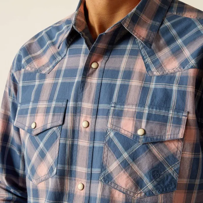 Men Button Down Shirts Ariat Hershy Retro Fit Shirt Antracite