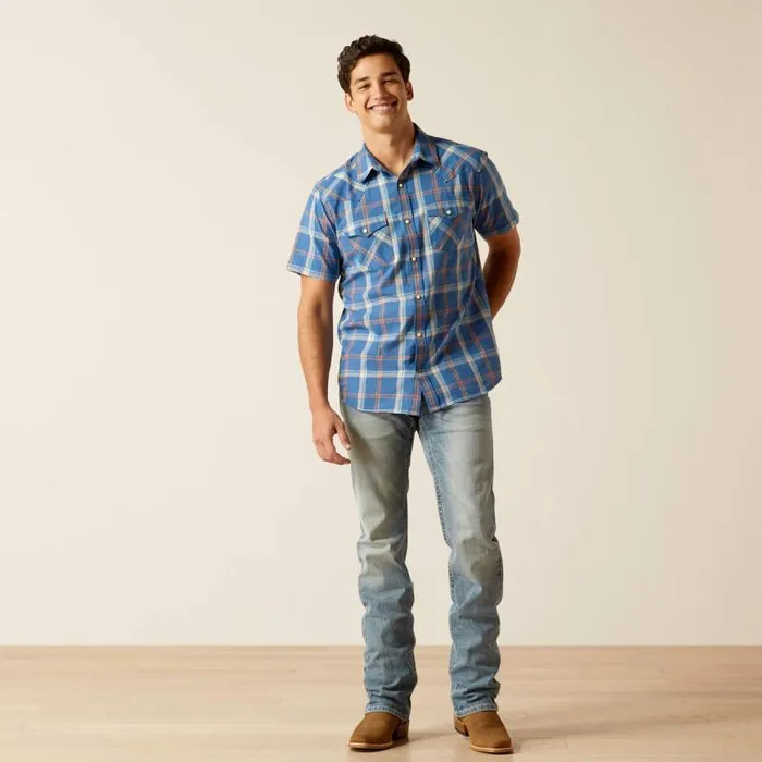 Men Button Down Shirts Ariat Hogany Retro Fit Shirt Blue Ridge Men Button Down Shirts Ariat Hogany Retro Fit Shirt Blue Ridge