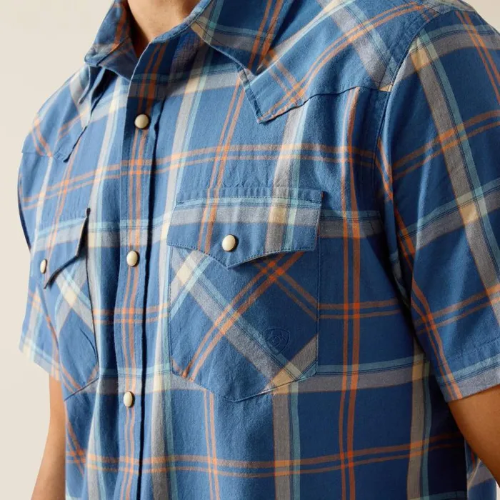 Men Button Down Shirts Ariat Hogany Retro Fit Shirt Blue Ridge Men Button Down Shirts Ariat Hogany Retro Fit Shirt Blue Ridge