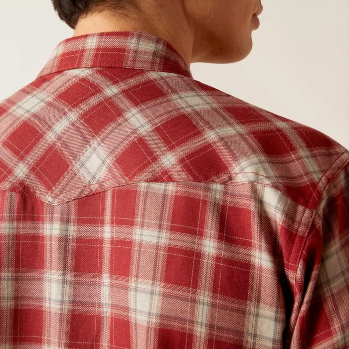 Men Button Down Shirts Ariat Holton Retro Fit Shirt Rosewood