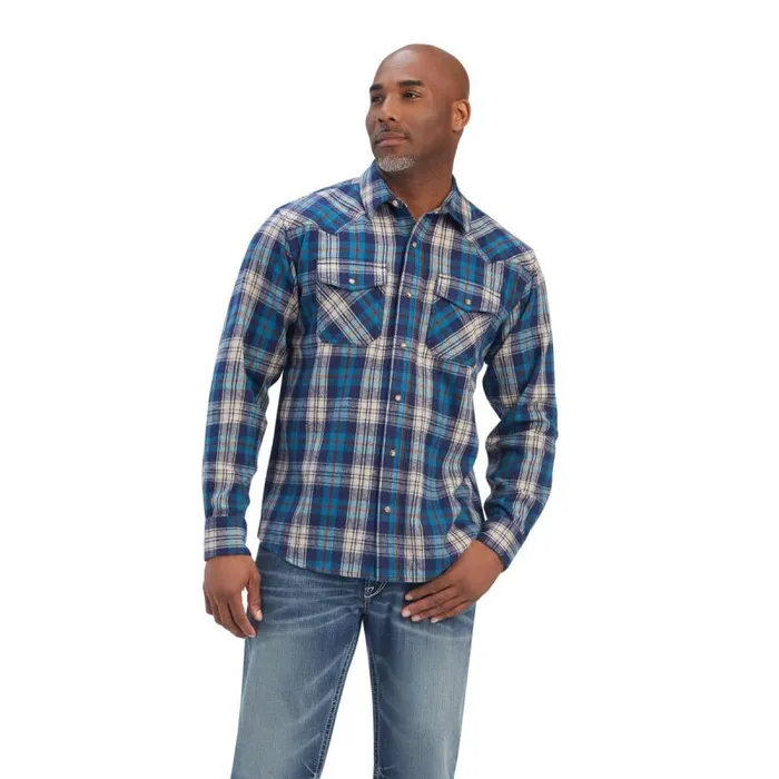 Men Button Down Shirts Ariat Huntleigh Retro Fit Shirt Curacoa