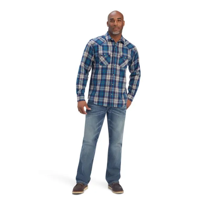 Men Button Down Shirts Ariat Huntleigh Retro Fit Shirt Curacoa Men Button Down Shirts Ariat Huntleigh Retro Fit Shirt Curacoa