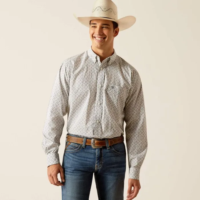 Men Button Down Shirts Ariat Jimmy Fitted Shirt Grey