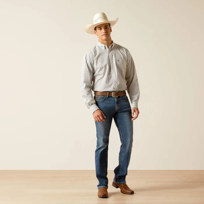 Men Button Down Shirts Ariat Jimmy Fitted Shirt Grey Men Button Down Shirts Ariat Jimmy Fitted Shirt Grey