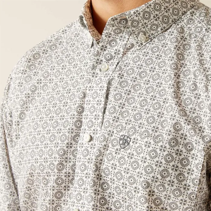 Men Button Down Shirts Ariat Jimmy Fitted Shirt Grey Men Button Down Shirts Ariat Jimmy Fitted Shirt Grey