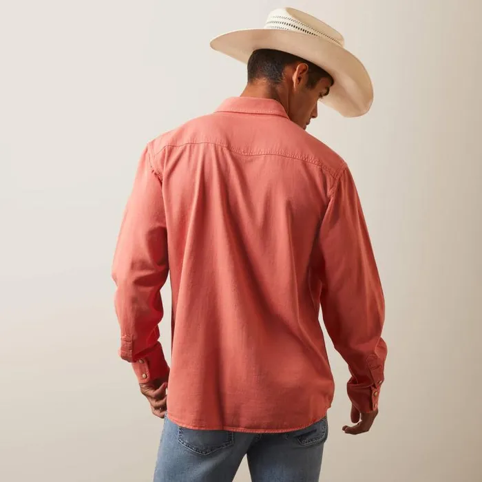 Men Button Down Shirts Ariat Jurlington Retro Fit Shirt Faded Brick Men Button Down Shirts Ariat Jurlington Retro Fit Shirt Faded Brick