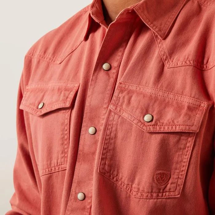 Men Button Down Shirts Ariat Jurlington Retro Fit Shirt Faded Brick Men Button Down Shirts Ariat Jurlington Retro Fit Shirt Faded Brick
