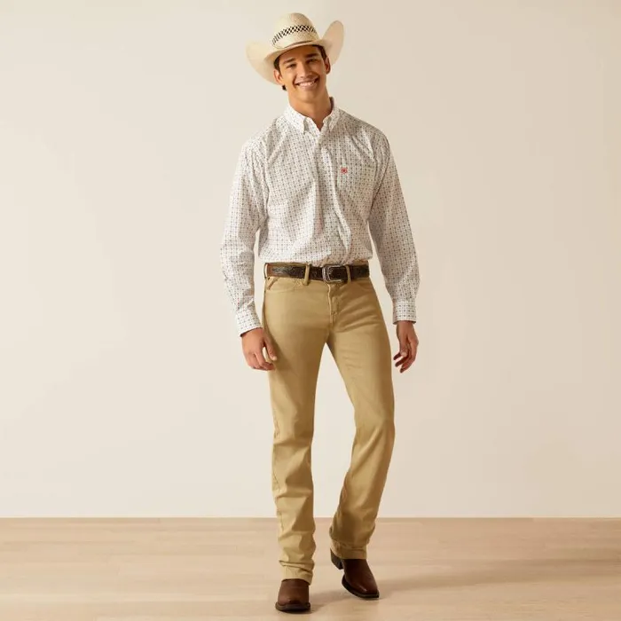 Men Button Down Shirts Ariat Kade Classic Fit Shirt White Men Button Down Shirts Ariat Kade Classic Fit Shirt White