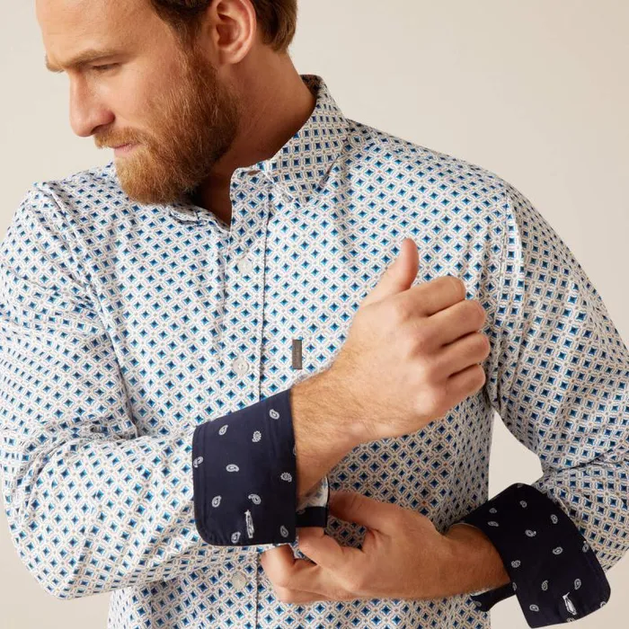 Men Button Down Shirts Ariat Mac Stretch Modern Fit Shirt White Men Button Down Shirts Ariat Mac Stretch Modern Fit Shirt White